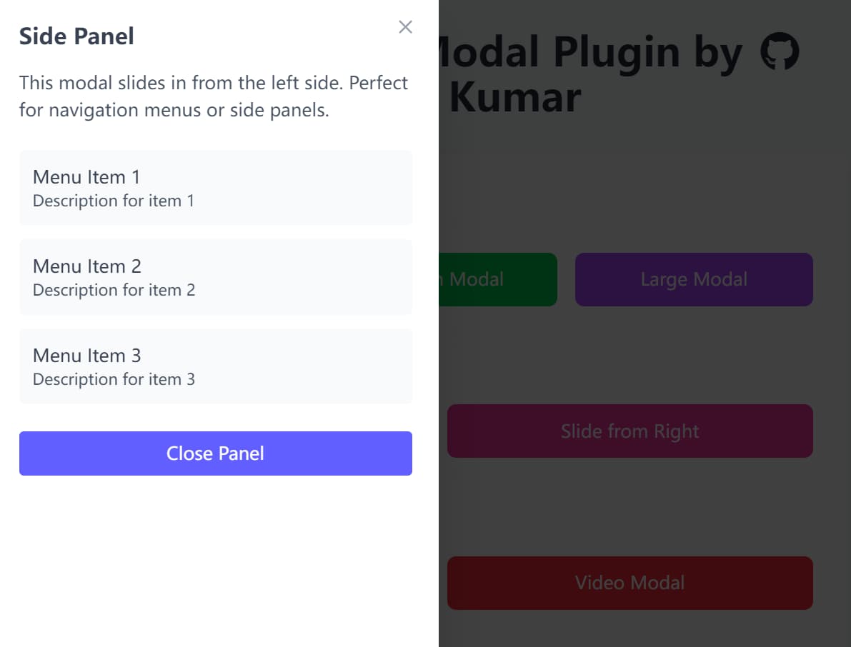 modal-jquery-tailwind sidebar